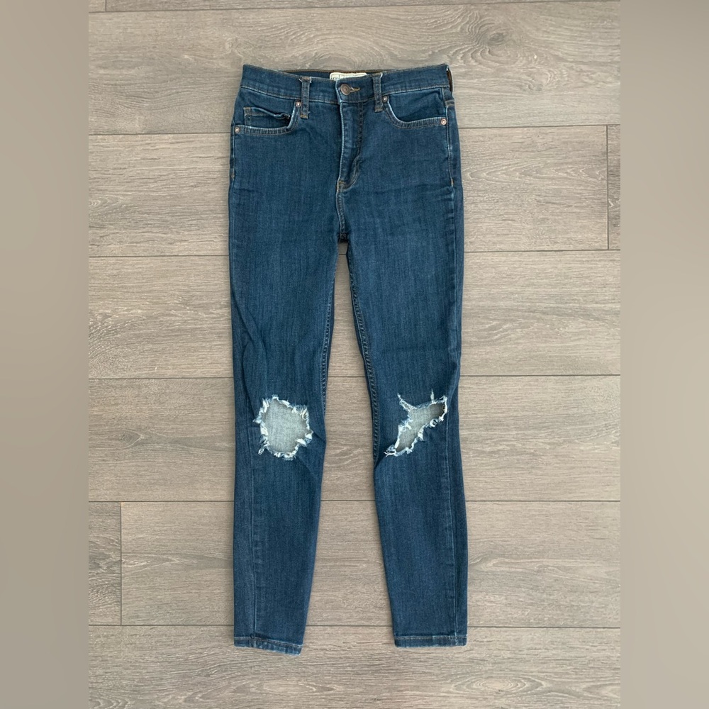 Free People high waist rise jeans denim pants 24 stretch mom agolde
